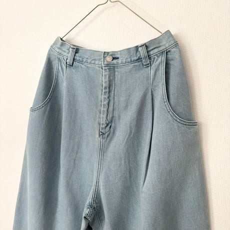 atelier naruse   cotton denim tuck pants・vintage wash