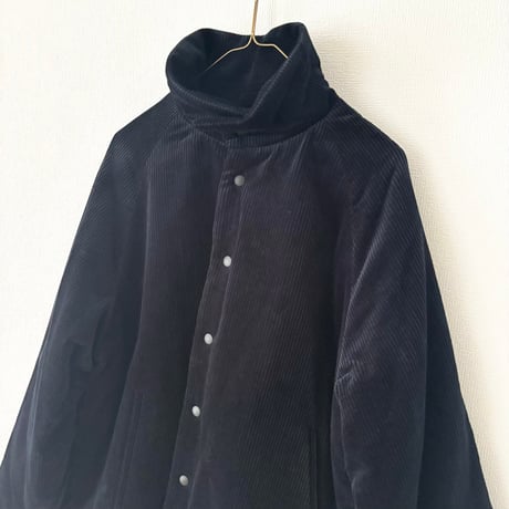 atelier naruse corduroy padded balmacaan jacket・dark navy