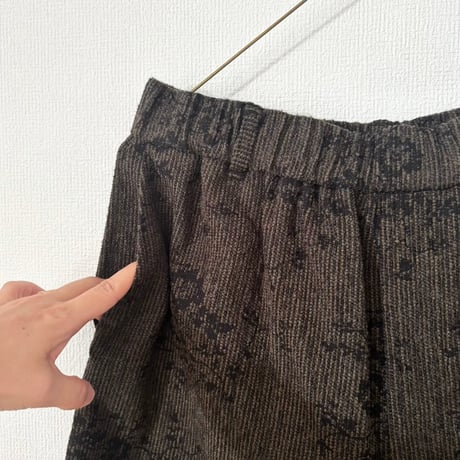 qiri  antique mall yarn  jacquard painter pants・dark brown
