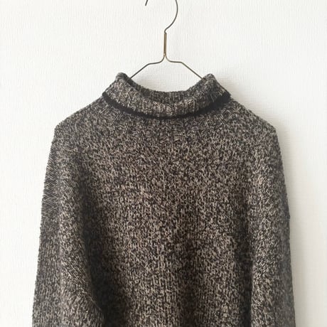 qiri　wool cashmere mix color turtleneck knit・dark mix