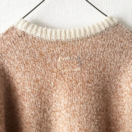 qiri　wool cashmere mix color crewneck knit・light mix