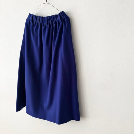 atelier naruse ウールポンチョ ギャザースカート　blue