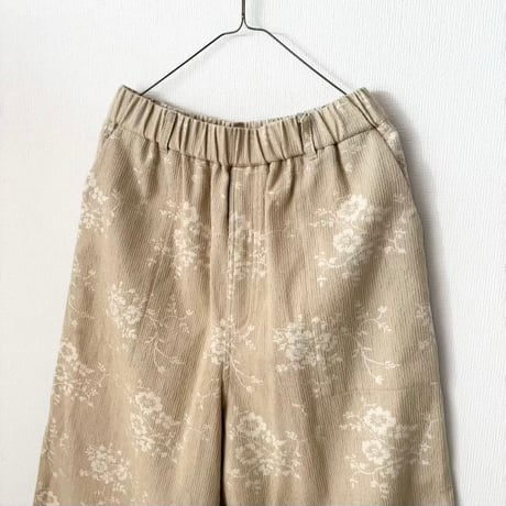 qiri  antique mall yarn  jacquard painter pants・beige
