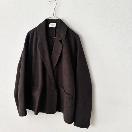 yuni コットンアクリルウール tailored short cocoon jacket