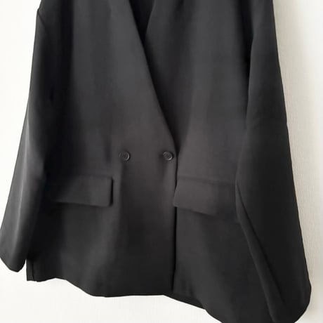yuni リネンポリエステル DOUBLE COCOON NO COLLAR JACKET