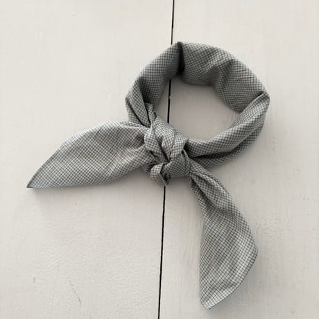 オールドマンズテーラー SILK COTTON BLOCK&GINGHAM SCARF・Blue