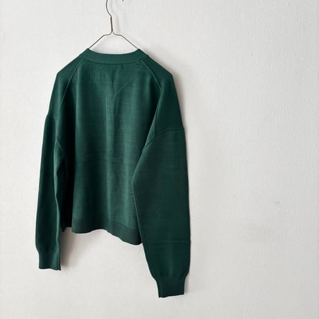 atelier naruse  cotton wool V neck cardigan・moss green