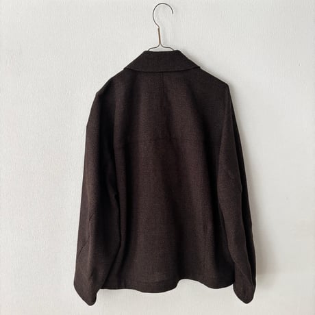 yuni コットンアクリルウール tailored short cocoon jacket