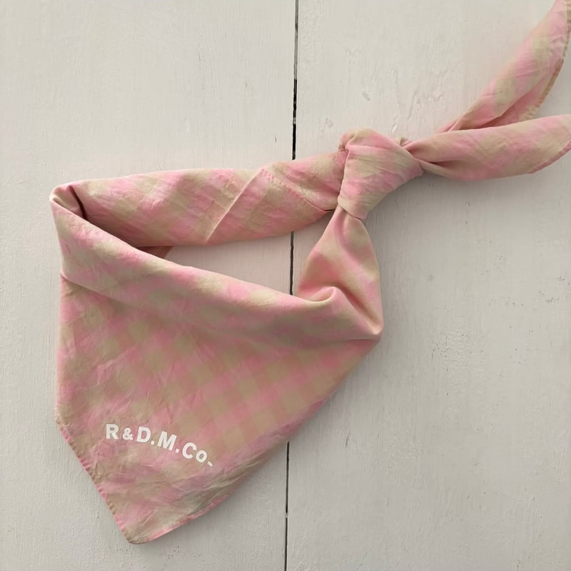 オールドマンズテーラー SILK COTTON BLOCK&GINGHAM SCARF・Pin
