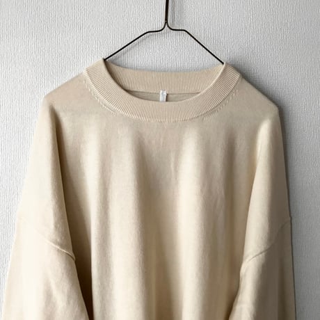 Hints On Moment Everything コットンカシミヤ クルーネックプルオーバー・クリーム