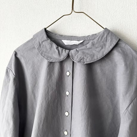 homspun バルキーシーチング フラットカラーブラウス