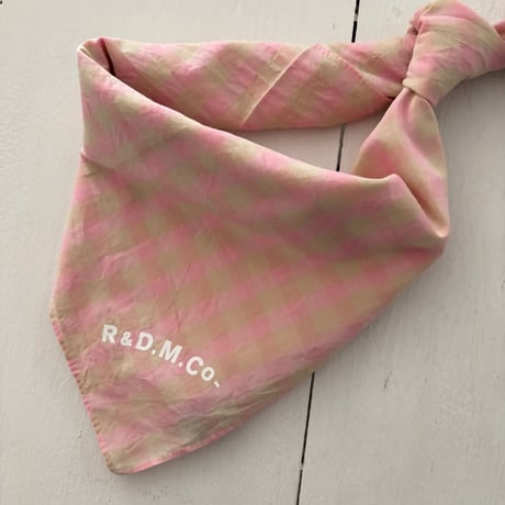 オールドマンズテーラー SILK COTTON BLOCK&GINGHAM SCARF・Pink