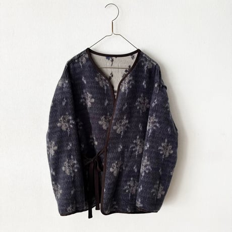 qiri　sarasa raised jacquard cardigan