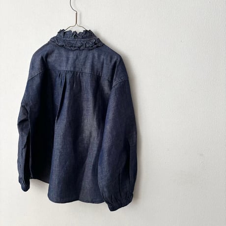 Hands of creation　コットンリネンTwill フリル パフスリーブブラウス