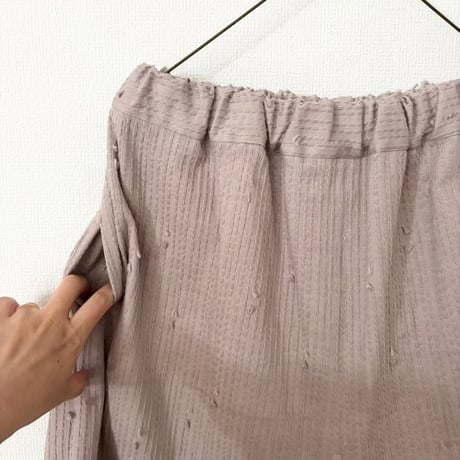 qiri   sashiko  jacquard  pants  ・dusty pink