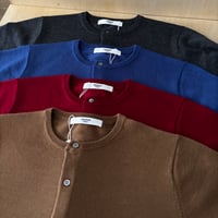 UNIVERSAL TISSU  14G ウォッシャブルウール クルーネック カーディガン