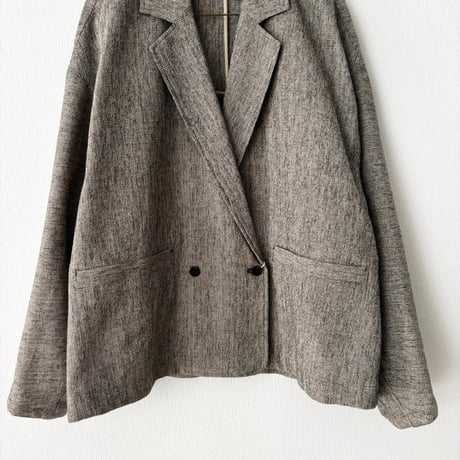 yuni コットンアクリルウール tailored short cocoon jacket