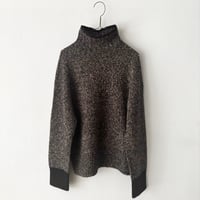 qiri　wool cashmere mix color turtleneck knit・dark mix
