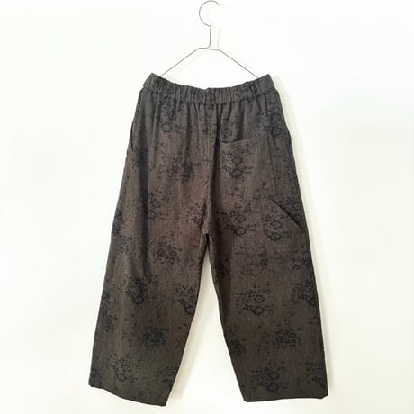 qiri  antique mall yarn  jacquard painter pants・dark brown