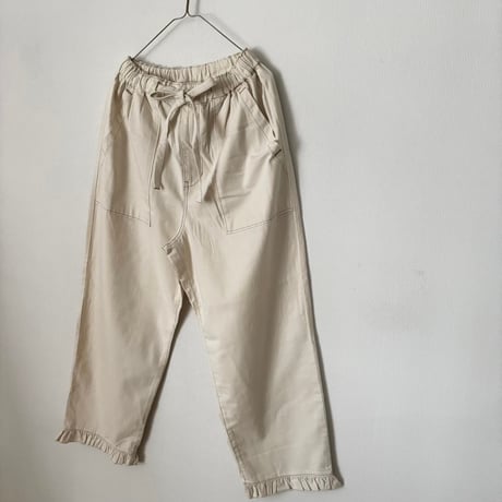 buoybuoy　8オンスDENIM  HEM FRILL PANTS・KINARI