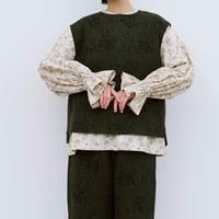 qiri  antique mall yarn  jacquard vest・dark brown