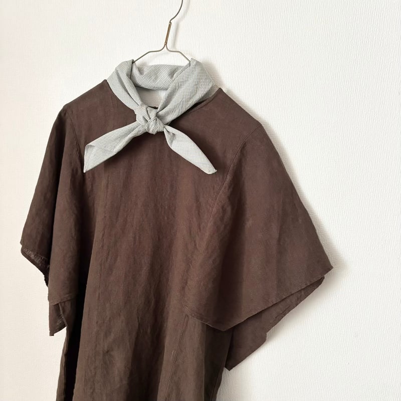 オールドマンズテーラー SILK COTTON BLOCK&GINGHAM SCARF・Blu