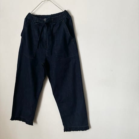 buoybuoy　8オンスDENIM  HEM FRILL PANTS・INDIGO