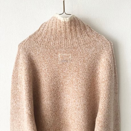 qiri　wool cashmere mix color turtleneck knit・light mix