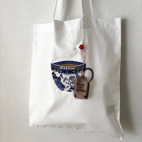 オールドマンズテーラー BLUE WILLOW  MILK TEA  TOTE BAG・White