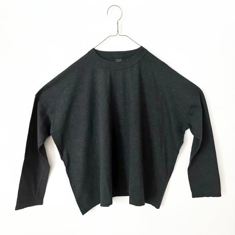 homspun 30/1天竺 BIGロングスリーブTシャツ・TOPダークチャコール