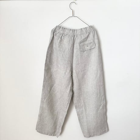 Hands of creation 40/-Linen 綾織り黒染めオーバーダイ ワークパンツ