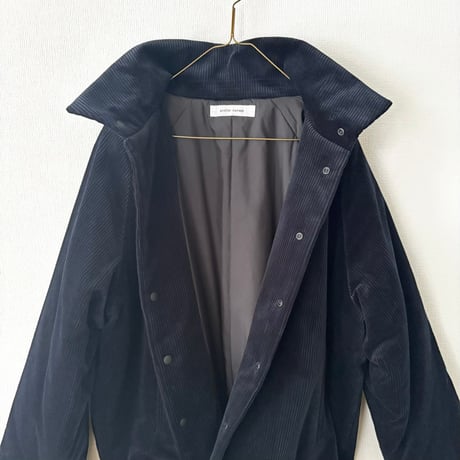 atelier naruse corduroy padded balmacaan jacket・dark navy