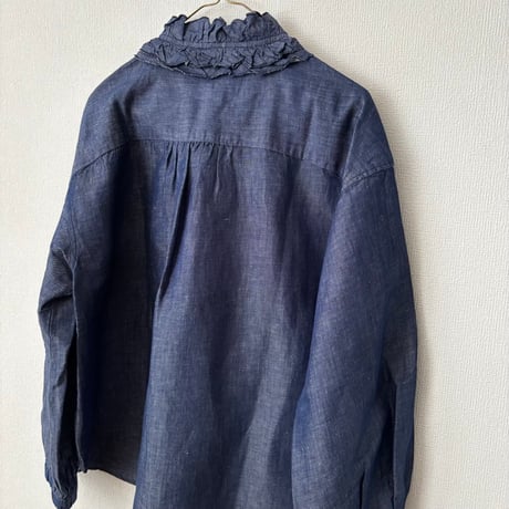 Hands of creation　コットンリネンTwill フリル パフスリーブブラウス