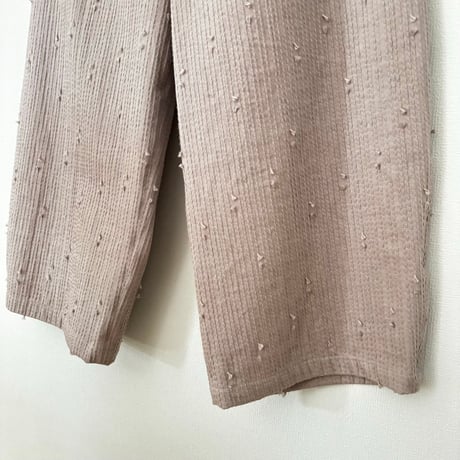 qiri   sashiko  jacquard  pants  ・dusty pink