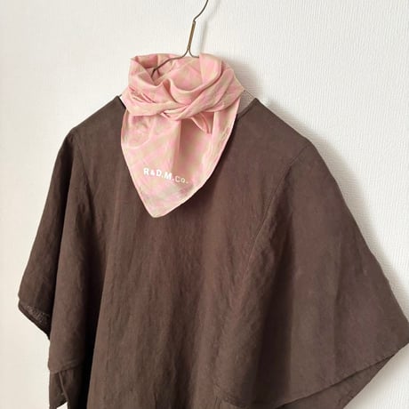 オールドマンズテーラー SILK COTTON BLOCK&GINGHAM SCARF・Pink