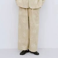qiri  antique mall yarn  jacquard painter pants・beige