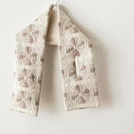qiri  patchwork quilt jacquard muffler・ecru