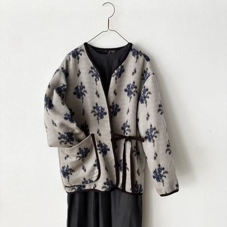 qiri　sarasa raised jacquard cardigan