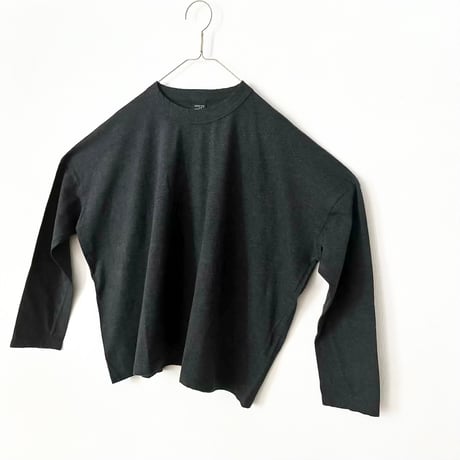 homspun 30/1天竺 BIGロングスリーブTシャツ・TOPダークチャコール