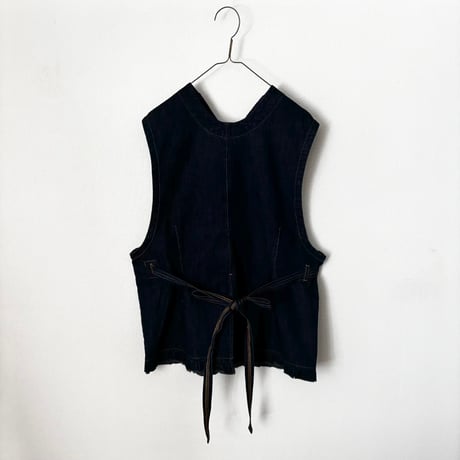 buoy buoy  8オンスDENIM HEM FRILL VEST・INDIGO