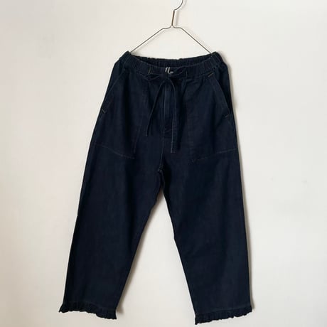 buoybuoy　8オンスDENIM  HEM FRILL PANTS・INDIGO