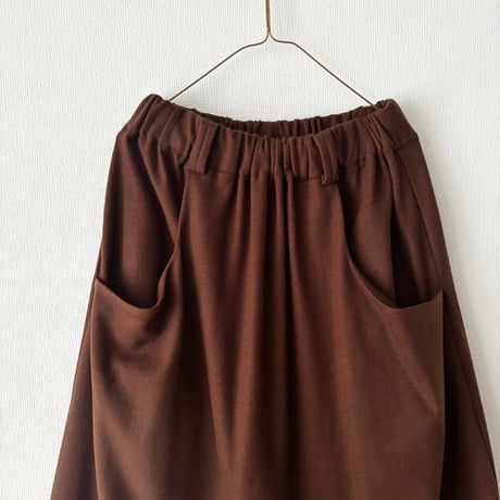 atelier naruse ウールポンチョ ギャザースカート　brown