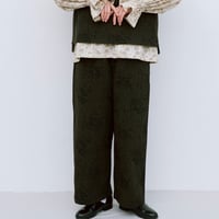 qiri  antique mall yarn  jacquard painter pants・dark brown