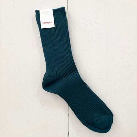 homspun 綿コーマ 糸起毛リブソックス
