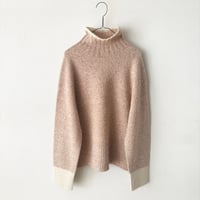 qiri　wool cashmere mix color turtleneck knit・light mix