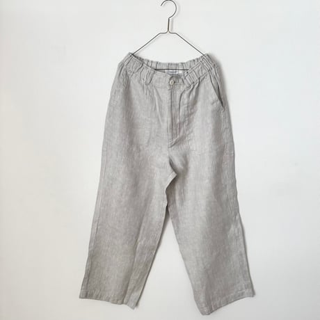 Hands of creation 40/-Linen 綾織り黒染めオーバーダイ ワークパンツ