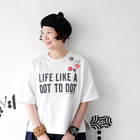 dot to dot クロスステッチ ロゴTシャツ・WHITE