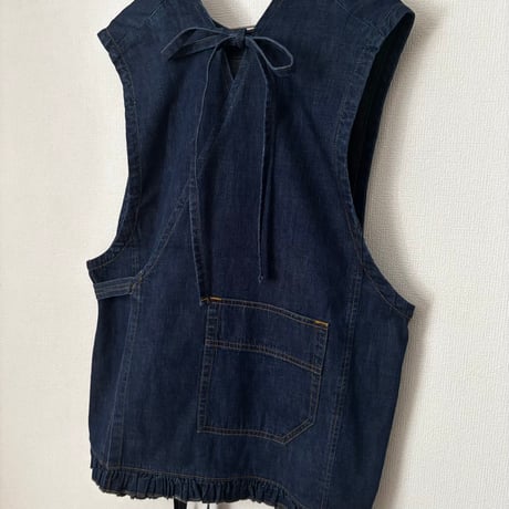 buoy buoy  8オンスDENIM HEM FRILL VEST・INDIGO
