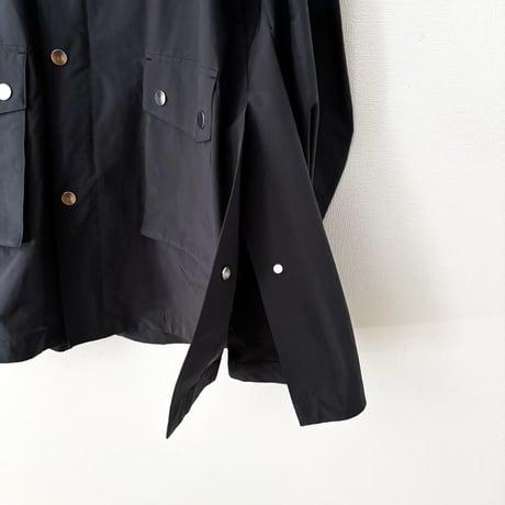 OUVERT ポリエステルナイロン 割繊ウェザーヴィンテージタンブラー撥水加工フードコート ・ネイビー