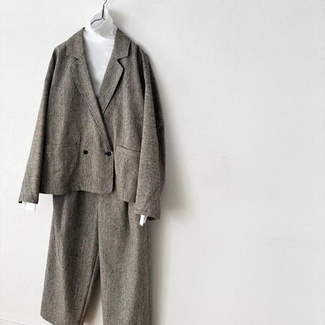 yuni コットンアクリルウール tailored short cocoon jacket